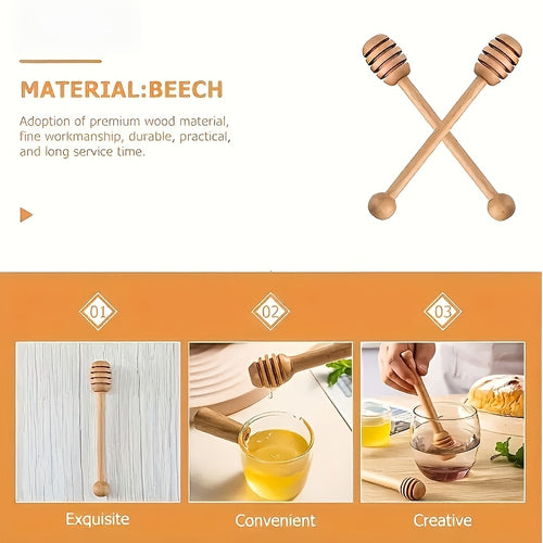 Colher de Mel com Cabo Longo, Perfeita para Mexer Mel, Xarope de Bordo, Marmelada ou Molho de Chocolate. Uma Ferramenta Reutilizável Ideal para Cozinhas Domésticas, Pequeno-Almoço e Como Lembrança de Festa para Casamentos e Aniversários, Também Adequada para Piqueniques Enquanto Minimiza.