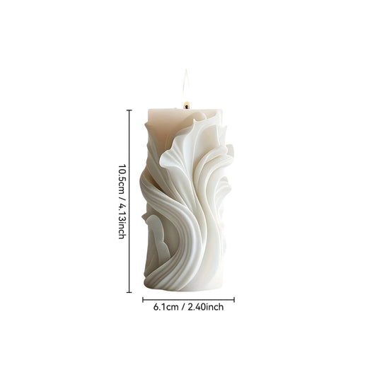 Velas com Textura de Ondas Criativas, para Velas de Decoração de Casa, Adequadas para Decoração de Casa, Adicionando Aconchego a Quartos, Presentes Artísticos para Amigos, Auxiliando na Criação de Ambiente
