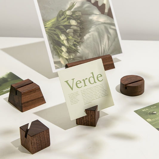 6 unidades de Cartão de Localização de Casamento em Madeira de Nogueira Preta, Porta-Cartões, Porta-Cartões de Visita, Foto Elegante, Nota, Memória e Decoração de Mesa de Postais, Ambiente Quente Feito à Mão, Casamento e Festa, Material de Escritório