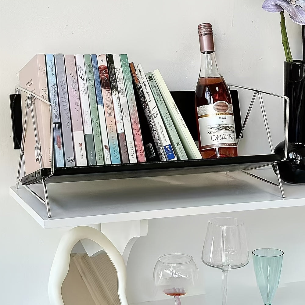 Estante de Madeira Criativa para Secretária, Ideal para Casa, Prateleira de Arrumação para Livros e Revistas, Adequada para Bares de Café, Prateleiras Utilitárias