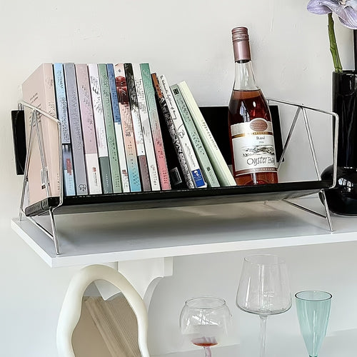 Estante de Madeira Criativa para Secretária, Ideal para Casa, Prateleira de Arrumação para Livros e Revistas, Adequada para Bares de Café, Prateleiras Utilitárias