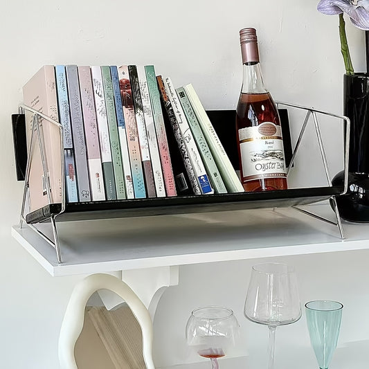 Estante de Madeira Criativa para Secretária, Ideal para Casa, Prateleira de Arrumação para Livros e Revistas, Adequada para Bares de Café, Prateleiras Utilitárias