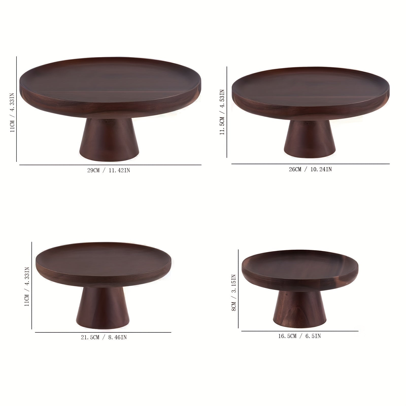 Suporte para Bolo de Madeira de Acácia, Prato de Bolo de Madeira de Acácia, Mesa de Sobremesa, Mousse Pele de Neve, Prato de Cupcake, Cúpula de Vidro para Bolo, Cúpula de Vidro com Base de Madeira e Estilos Sem Tampa de Vidro, Prato de Bolo, Expositor de Bolo, Tampa de Bolo, Prato de Jantar para