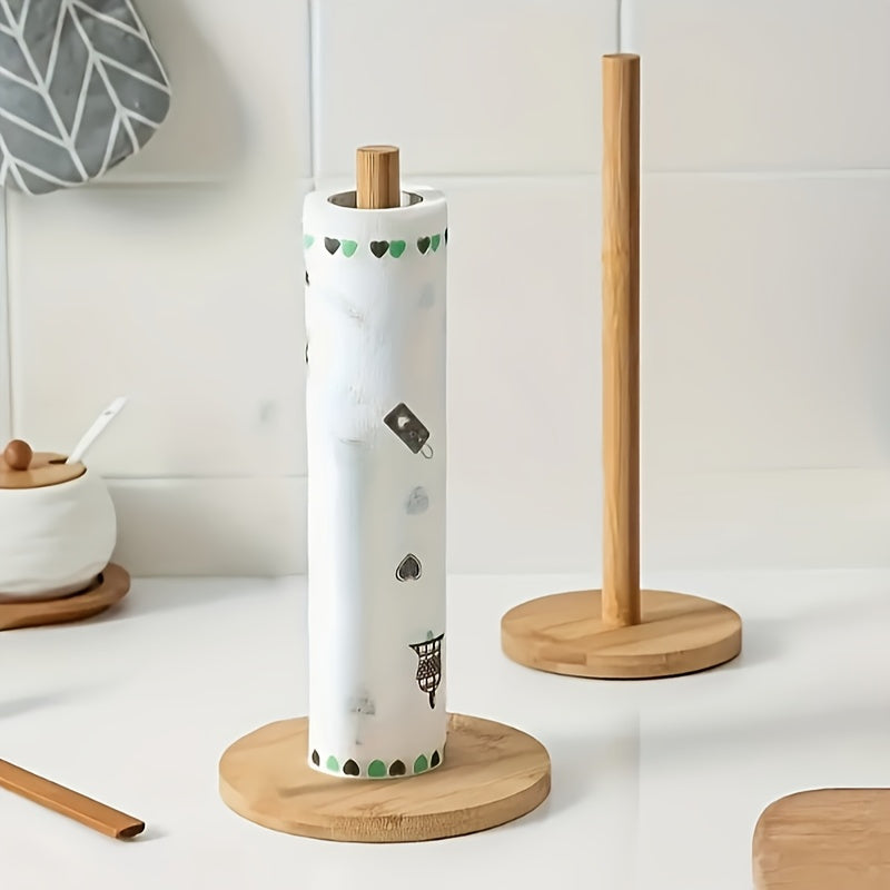 Suporte de Papel Toalha para Cozinha e Sala de Jantar - um Suporte de Rolo de Bancada Auto-Sustentável que Organiza Verticalmente, Ideal para Casa, Restaurantes, Casas de Banho e Quartos - Feito de Material Natural com um Extremo Texturado