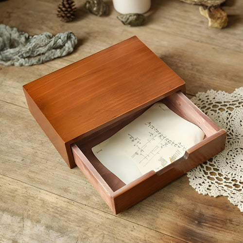 1peça Armário de armazenamento multifuncional de madeira vintage | Organizador de gaveta de mesa com 1-5 camadas para seleção | Perfeito para joias, armazenamento de escritório e quarto | Caixa de exibição tradicional para sala de estar, estudo e escritório