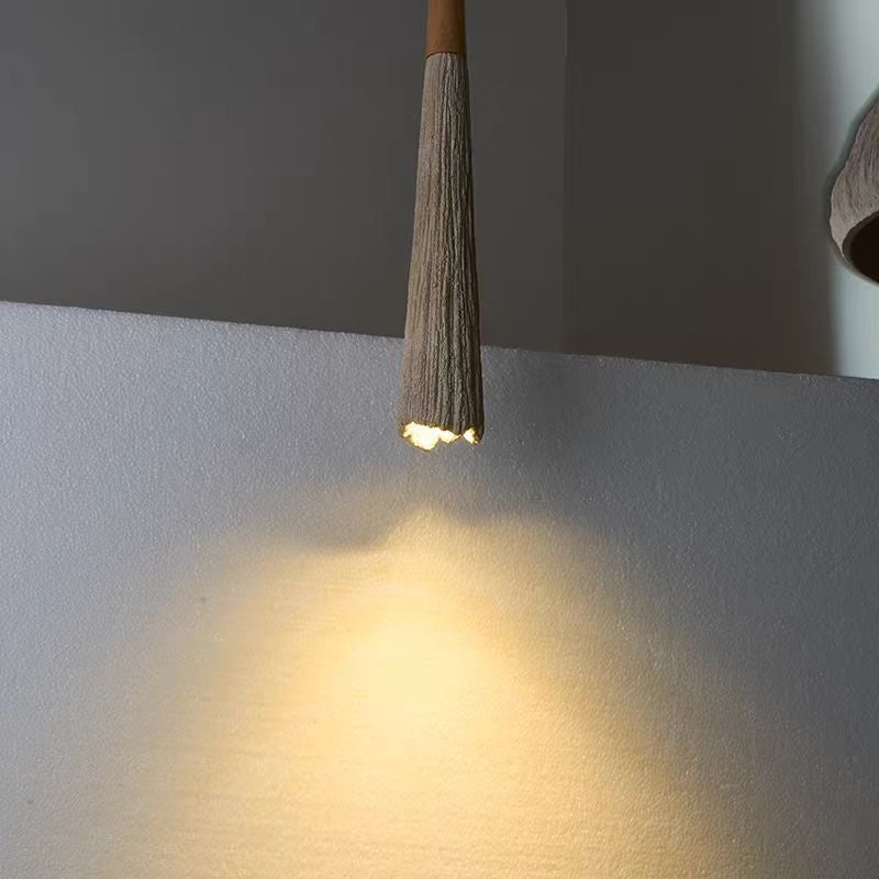 Candeeiro Suspenso de Madeira Maciça com Aspeto de Cimento | Candeeiro de Cabeceira de Quarto em Estilo Zen, Casa de Hóspedes em Estilo Nórdico, Retro Japonês para Bar de Restaurante, Decorações para Vários Tipos de Divisões, Decoração de Casa (Excluindo Lâmpadas e Fontes de Luz)