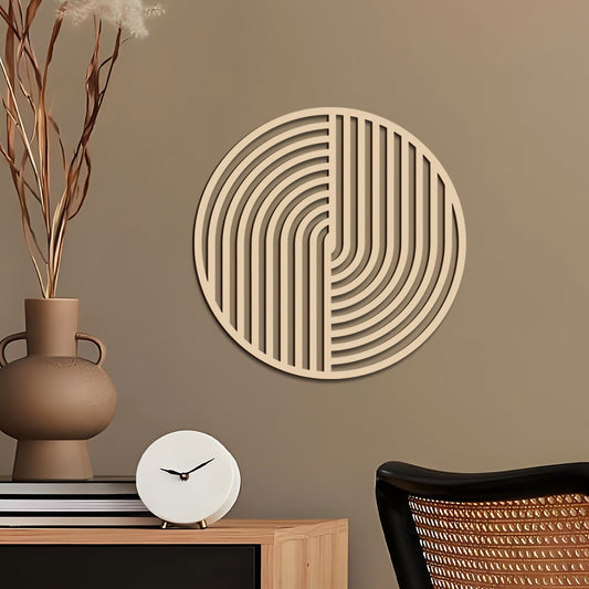 Painel de Parede Autoadesivo Boêmio Moderno 1 peça - Decoração Redonda Reutilizável sem Moldura Adequada para Sala de Estar, Quarto, Escritório - Design Geométrico Minimalista para Decoração de Casa, Instalação e Estética Reutilizável