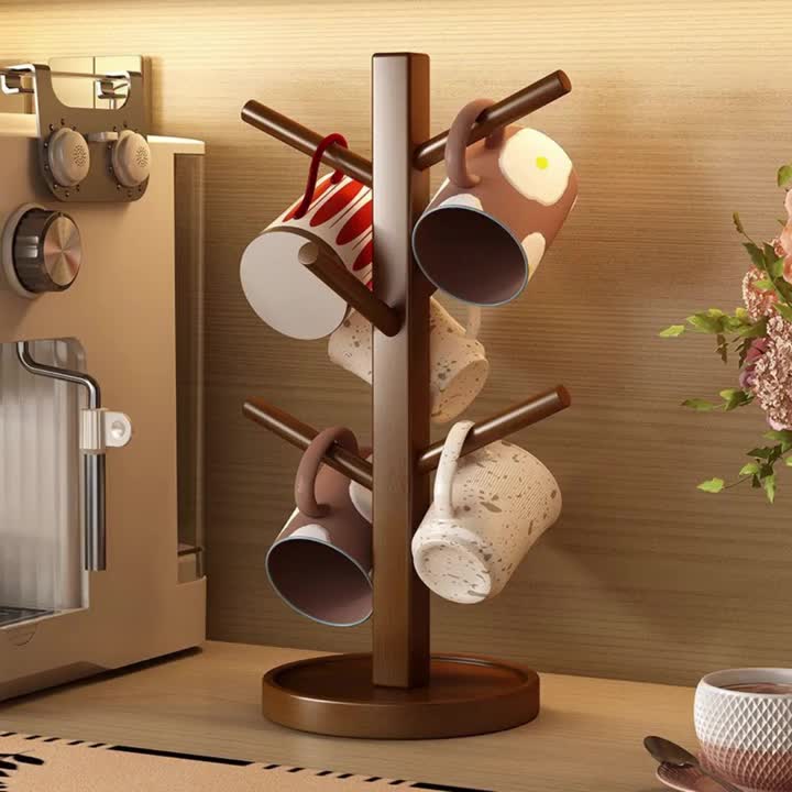 Novo Suporte de Copos para Mesa, Prateleira de Armazenamento, Suporte para Secagem de Canecas, Xícaras de Chá, Xícaras de Café, Chave e Acessórios, Com Capacidade para 6 Copos, Um Ótimo Item para Casa!