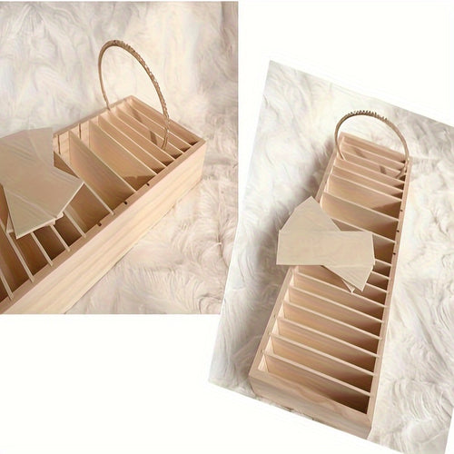  Organizador Elegante de Acessórios de Cabelo em Madeira com Bandeja Destacável - Perfeito para Guardar Faixas de Cabelo, Joias & Cartões de Visita