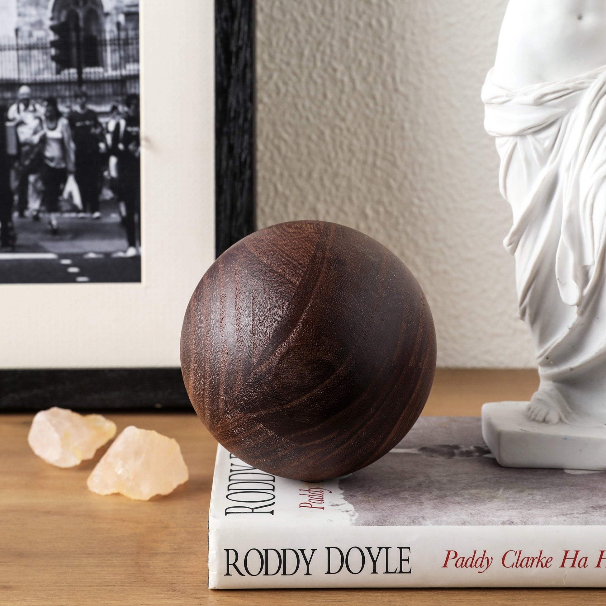 3 Peças Conjunto de Bolas de Árvore de Madeira/Flor - Esferas Decorativas de Madeira Maciça para Natal, Ação de Graças - Centro de Mesa Rústico e Elegante, Esferas de Madeira com Grão para Mesa de Jantar, Escritório, Família