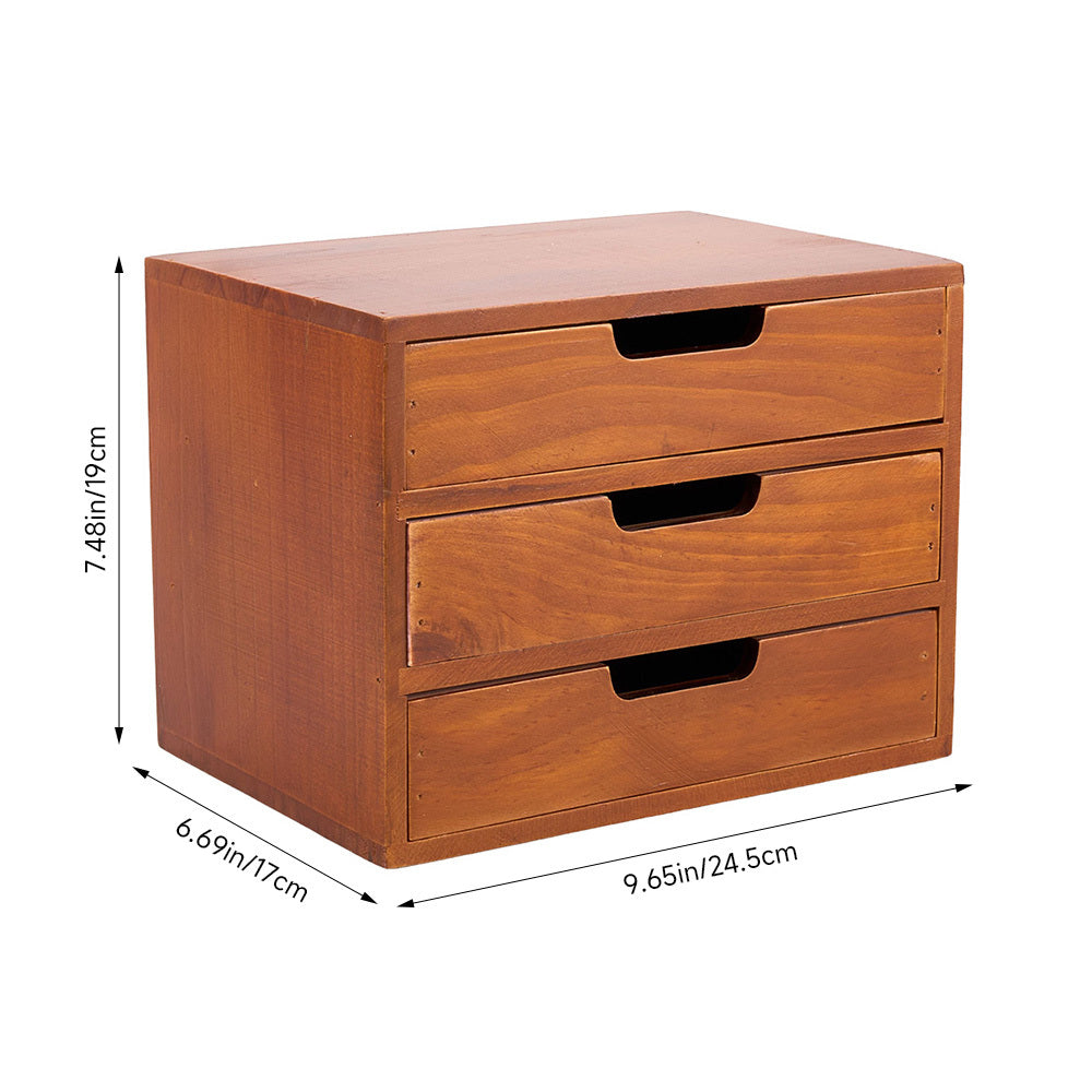 1peça Armário de armazenamento multifuncional de madeira vintage | Organizador de gaveta de mesa com 1-5 camadas para seleção | Perfeito para joias, armazenamento de escritório e quarto | Caixa de exibição tradicional para sala de estar, estudo e escritório