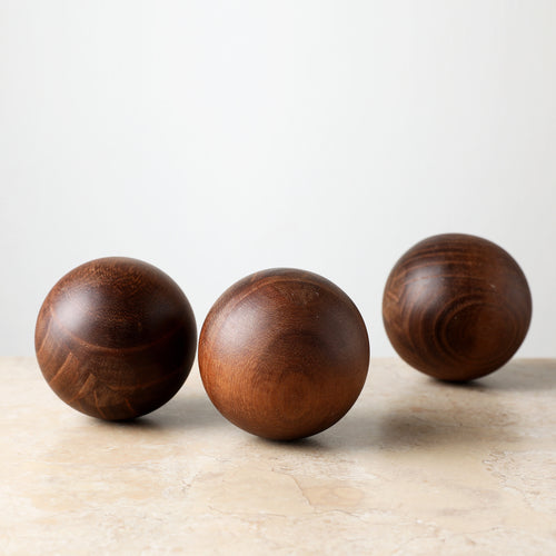 3 Peças Conjunto de Bolas de Árvore de Madeira/Flor - Esferas Decorativas de Madeira Maciça para Natal, Ação de Graças - Centro de Mesa Rústico e Elegante, Esferas de Madeira com Grão para Mesa de Jantar, Escritório, Família