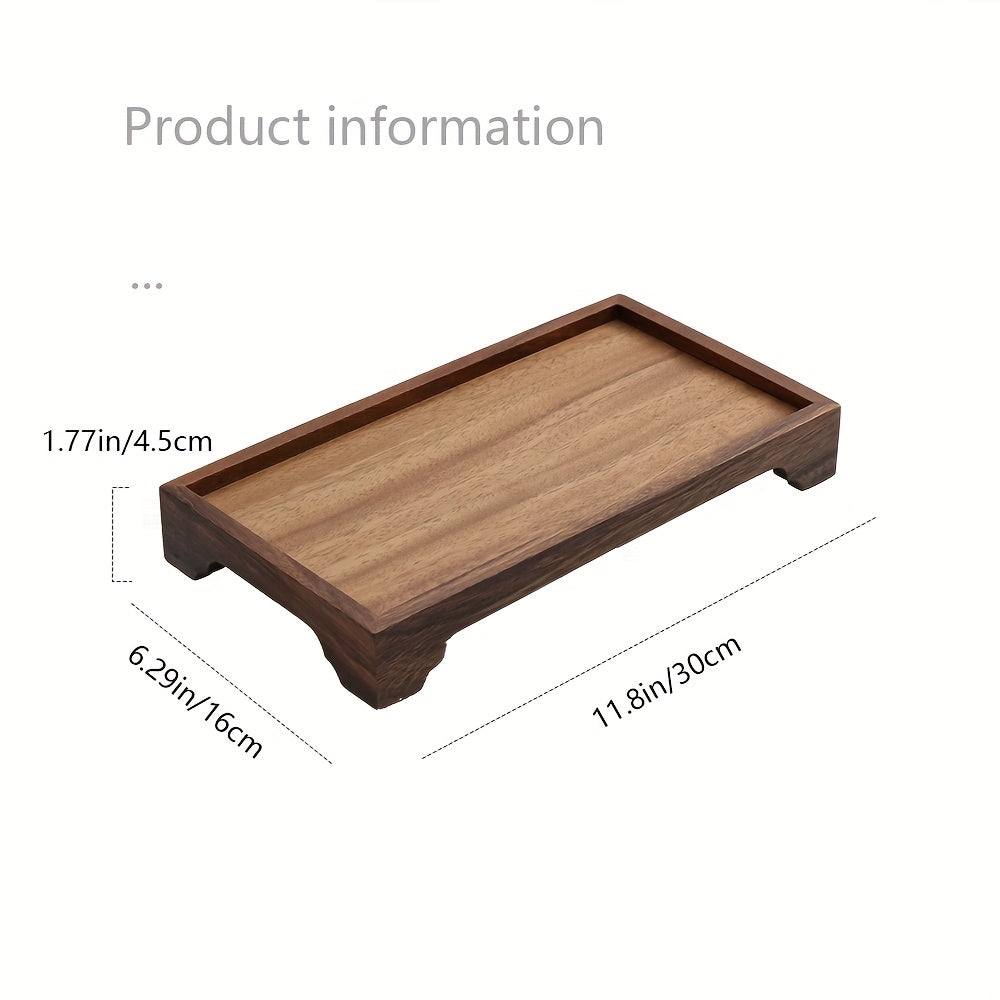 Tabuleiro Retangular de Madeira Individual, com 29,97 cm, Perfeito para Guardar Frascos de Loção no Balcão da Sua Pia. Ótimo para Organizar Artigos de Casa de Banho e Melhorar a Decoração
