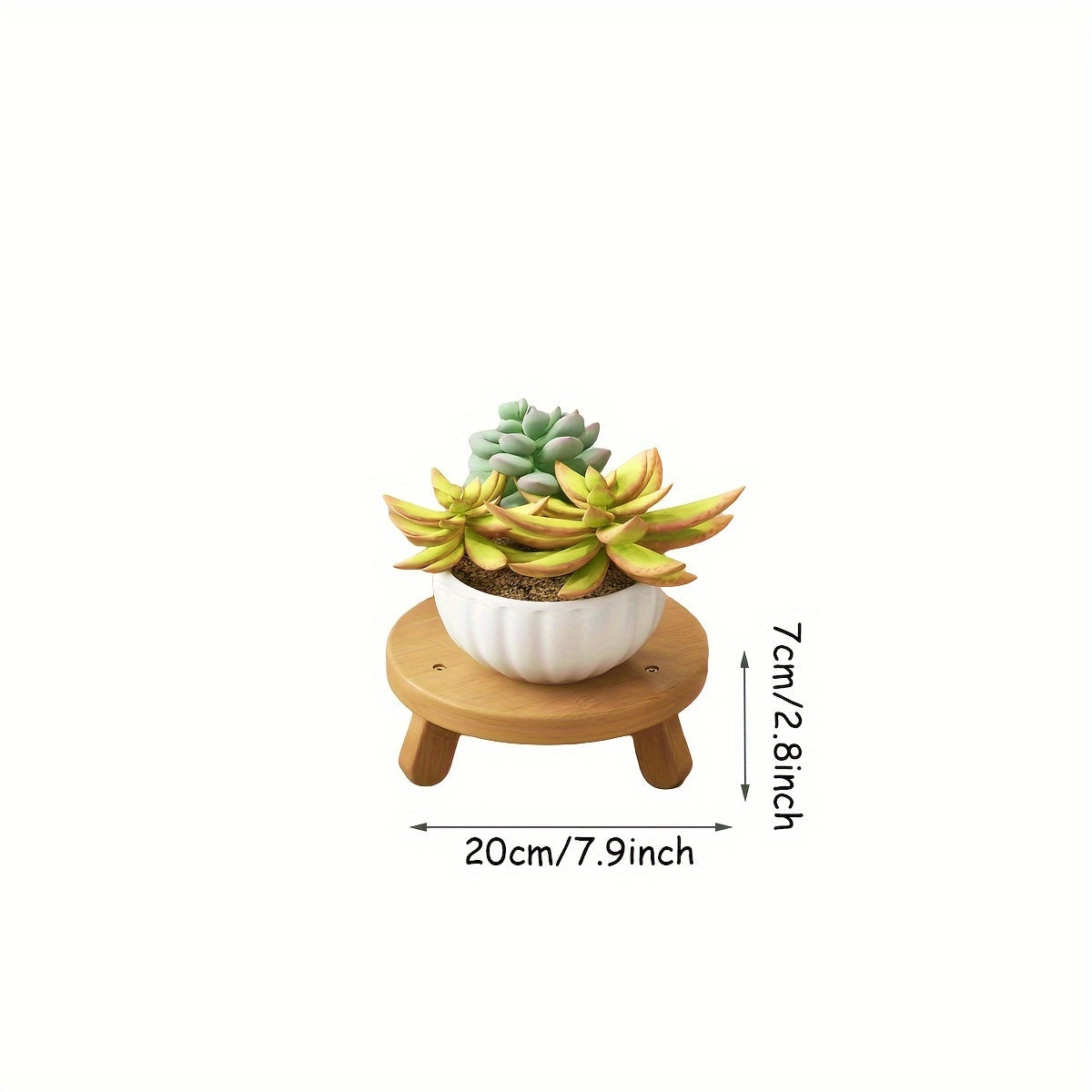 Suporte para Mini Vaso de Bambu Marrom Artesanal - Suporte Redondo de Madeira para Vaso de Flores para Casa, Escritório & Decoração de Jardim, DIY, Mesa