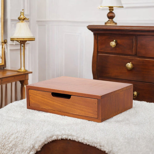 1peça Armário de armazenamento multifuncional de madeira vintage | Organizador de gaveta de mesa com 1-5 camadas para seleção | Perfeito para joias, armazenamento de escritório e quarto | Caixa de exibição tradicional para sala de estar, estudo e escritório