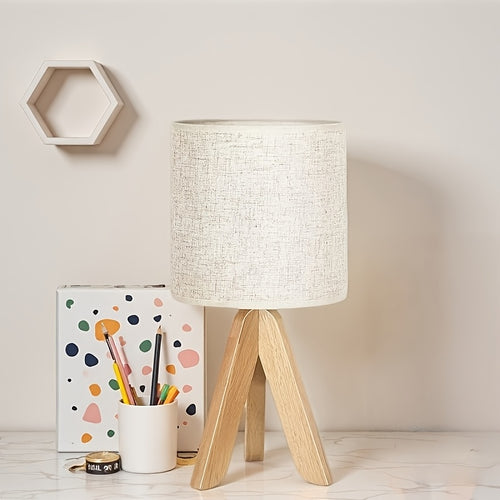 Abajur de Mesa Pequeno, Abajur Infantil Fofo com Cúpula de Tecido e Base de Tripé de Madeira, Luminária de Mesa de Cabeceira, Adequado para Crianças, Escritório, Estudo, Quarto, Dormitório, Mesa de Centro