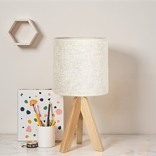 Abajur de Mesa Pequeno, Abajur Infantil Fofo com Cúpula de Tecido e Base de Tripé de Madeira, Luminária de Mesa de Cabeceira, Adequado para Crianças, Escritório, Estudo, Quarto, Dormitório, Mesa de Centro