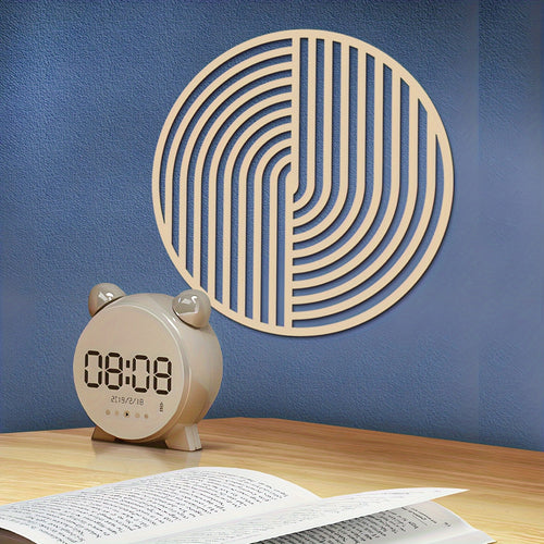 Painel de Parede Autoadesivo Boêmio Moderno 1 peça - Decoração Redonda Reutilizável sem Moldura Adequada para Sala de Estar, Quarto, Escritório - Design Geométrico Minimalista para Decoração de Casa, Instalação e Estética Reutilizável
