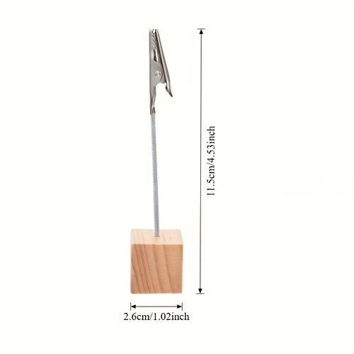 7 Peças de Grampos de Nogueira Natural Resistente, para Cafés, Mesas de Casamento - Etiquetas de Preço, Fotos, Cartões de Visita, Organizadores de Mesa - Grampos de Madeira Marrom Elegantes para Uso Doméstico e Comercial, Grampos de Jacaré com Design em Metal