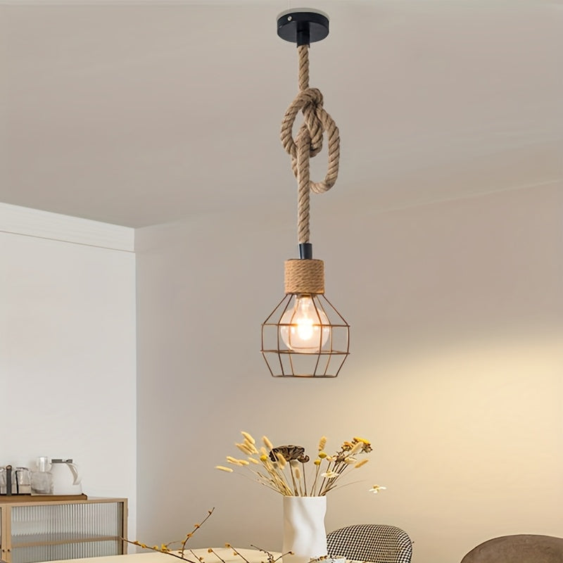 1 Peça luminária pendente rústica artesanal com base para lampada E26/E27, ideal para restaurantes, bares, cozinhas, corredores e decoração de Halloween ou Natal (sem inclusão da própria ampola)