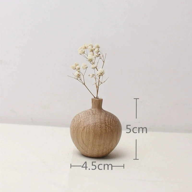 Vaso de Madeira para Flores com Designs Japoneses, Perfeito para Decoração de Casa, Melhorando o Sala de Estar, ou Como Ornamento para a Secretária do Seu Escritório
