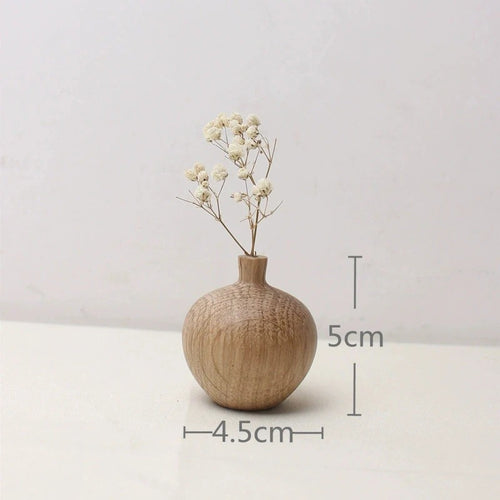 Vaso de Madeira para Flores com Designs Japoneses, Perfeito para Decoração de Casa, Melhorando o Sala de Estar, ou Como Ornamento para a Secretária do Seu Escritório
