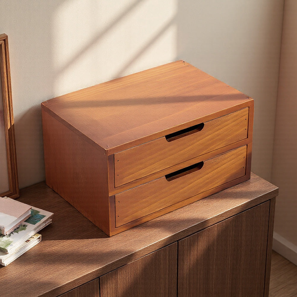 1peça Armário de armazenamento multifuncional de madeira vintage | Organizador de gaveta de mesa com 1-5 camadas para seleção | Perfeito para joias, armazenamento de escritório e quarto | Caixa de exibição tradicional para sala de estar, estudo e escritório