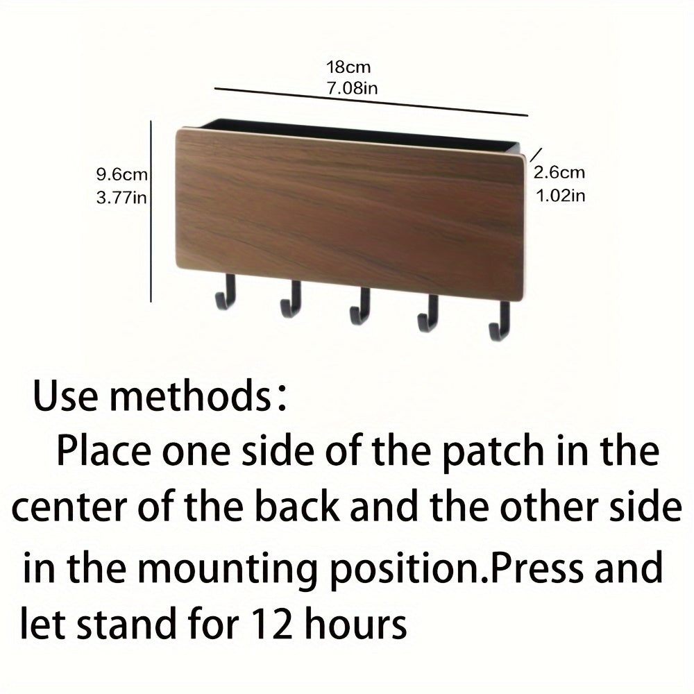 1pc Caixa de Armazenamento Simples e Criativa, Gancho de Parede para Chaves, Gancho de Armazenamento de Madeira, Gancho de Pendurar na Porta de Volta, Organizador de Pequenos Itens de Entrada, Decoração de Casa, Gadget Doméstico