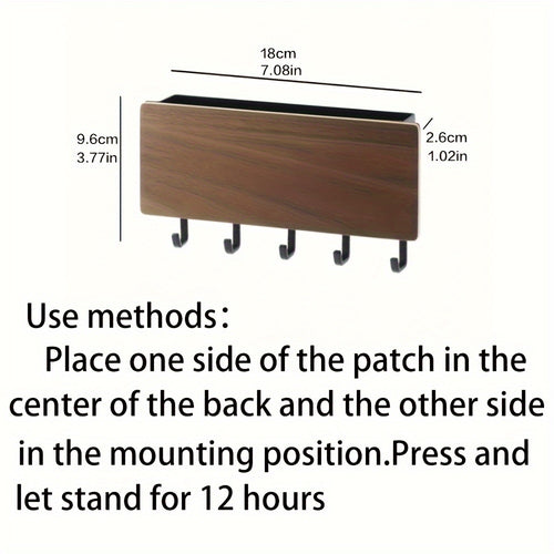 1pc Caixa de Armazenamento Simples e Criativa, Gancho de Parede para Chaves, Gancho de Armazenamento de Madeira, Gancho de Pendurar na Porta de Volta, Organizador de Pequenos Itens de Entrada, Decoração de Casa, Gadget Doméstico