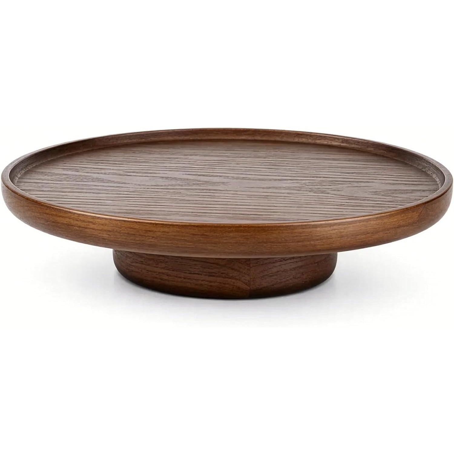 Bandeja de Exibição Vintage Redonda em Madeira Maciça, Bandeja de Armazenamento Multifuncional em Madeira para Mesa de Centro, Aroma, Fruta, Pão, Decoração de Casa, Festas & Casamentos para Sala de Estar, Perfeita para Pães Artesanais & Apresentações de Frutas