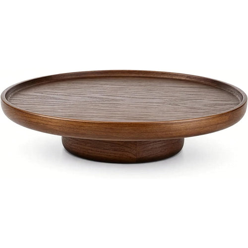 Bandeja de Exibição Vintage Redonda em Madeira Maciça, Bandeja de Armazenamento Multifuncional em Madeira para Mesa de Centro, Aroma, Fruta, Pão, Decoração de Casa, Festas & Casamentos para Sala de Estar, Perfeita para Pães Artesanais & Apresentações de Frutas