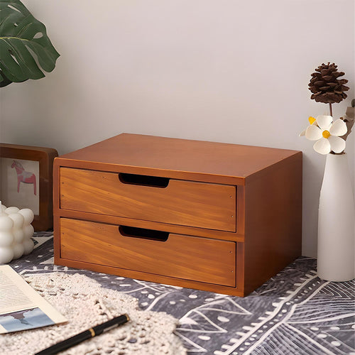 1peça Armário de armazenamento multifuncional de madeira vintage | Organizador de gaveta de mesa com 1-5 camadas para seleção | Perfeito para joias, armazenamento de escritório e quarto | Caixa de exibição tradicional para sala de estar, estudo e escritório