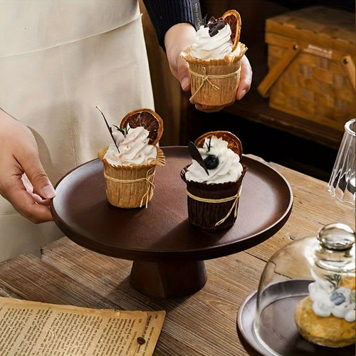Suporte para Bolo de Madeira de Acácia, Prato de Bolo de Madeira de Acácia, Mesa de Sobremesa, Mousse Pele de Neve, Prato de Cupcake, Cúpula de Vidro para Bolo, Cúpula de Vidro com Base de Madeira e Estilos Sem Tampa de Vidro, Prato de Bolo, Expositor de Bolo, Tampa de Bolo, Prato de Jantar para