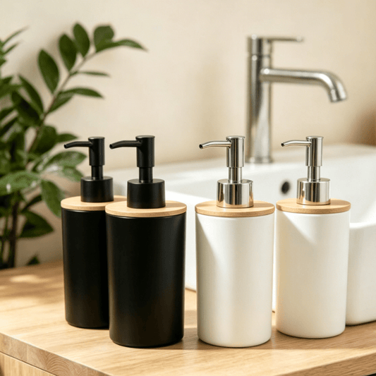 Frasco Dispensador de Loção com Tampa para Banheiro e Cozinha, Frasco de Gel de Banho com Bomba, Dispensador de Sabonete para Banheiro, Frasco de Banho, Dispensador de Sabonete