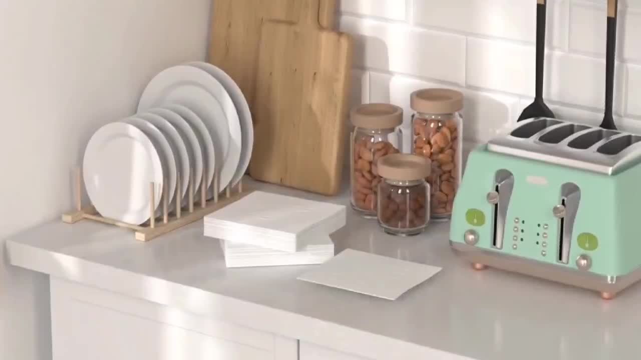 Um Porta Guardanapos de Madeira para a Mesa de Jantar, Adequado para Uso na Cozinha, Que Pode Acomodar Toalhas de Papel e Guardanapos, Apresentando uma Cor Castanha e um Estilo de Casa de Campo
