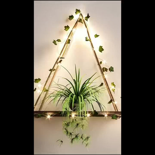 Prateleira Flutuante com Fita LED, Prateleira Flutuante com Fita LED, Prateleira de Parede, Prateleira de Exibição de Madeira com Cordão de Luz de Videira Falsa, Prateleira de Armazenamento Montada na Parede, Painel de Exibição de Luz Ambiente Decorativa para Quarto, Hall de Entrada, Sala de Estar (Tamanho da Placa de Madeira 29.97X14.99cm Thi
