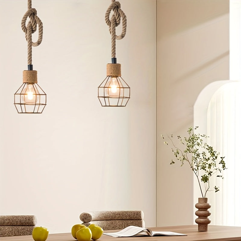 1 Peça luminária pendente rústica artesanal com base para lampada E26/E27, ideal para restaurantes, bares, cozinhas, corredores e decoração de Halloween ou Natal (sem inclusão da própria ampola)