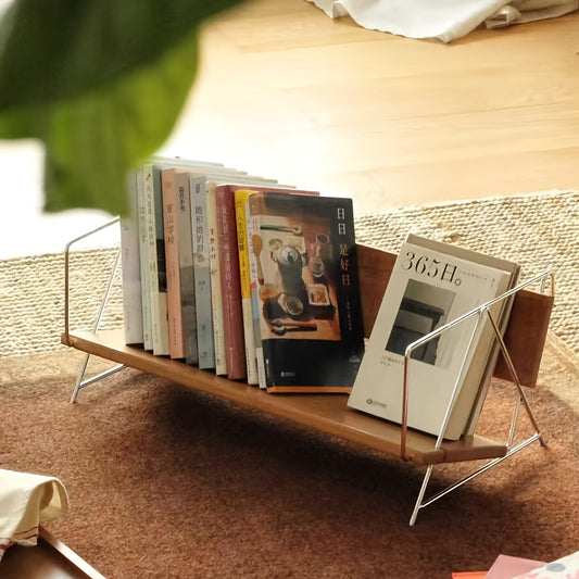 Estante de Madeira Criativa para Secretária, Ideal para Casa, Prateleira de Arrumação para Livros e Revistas, Adequada para Bares de Café, Prateleiras Utilitárias