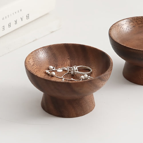1pc Bandeja de Joias de Nogueira, Bandeja de Anéis, Pequena Bandeja de Acessórios de Madeira, Taça de Chaves, Bandeja Decorativa. Bandeja de Armazenamento de Mesa Multifuncional. Adequada para Amigos, Irmãs, Filhas e Mães, Bandejas de Joias