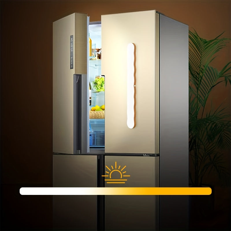 1pc Fita LED Recarregável com Lâmpada Rotativa com Textura de Madeira, Controlo Tátil de Regulação de Três Níveis, Luz de Toucador, Fita de Luz Magnética Adequada para Casa de Banho, Sala de Estar e Quarto, Cozinha, Roupeiro, Cabeceira