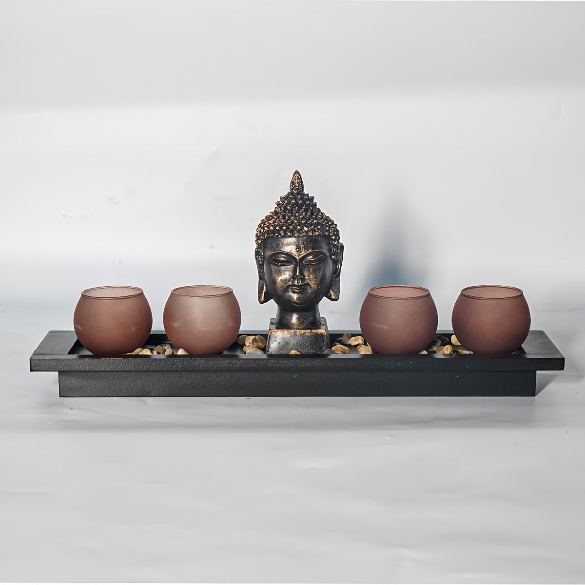 1pc Porta-Velas Zen de Madeira, Porta-Velas Festivo para Decoração de Secretária, Ornamento de Ramadão, Decoração de Ambiente Festivo para Porta-Velas de Secretária de Escritório, Velas Não Incluídas