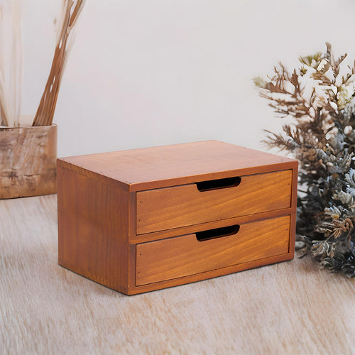 1peça Armário de armazenamento multifuncional de madeira vintage | Organizador de gaveta de mesa com 1-5 camadas para seleção | Perfeito para joias, armazenamento de escritório e quarto | Caixa de exibição tradicional para sala de estar, estudo e escritório