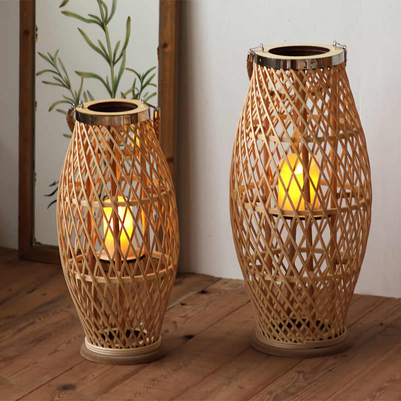 Lanternas de Madeira, Castiçais de Bambu, Artigos Decorativos para um Jantar à Luz de Vela, Adereços de Fotografia e Lanternas de Chão para Interior