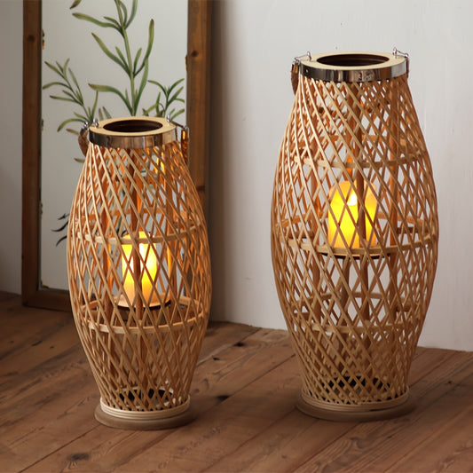 Lanternas de Madeira, Castiçais de Bambu, Artigos Decorativos para um Jantar à Luz de Vela, Adereços de Fotografia e Lanternas de Chão para Interior