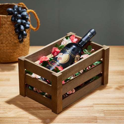 1peça Cesta de armazenamento retangular multifuncional em madeira de fazenda rústica para festas, escritórios, quartos, cozinhas, armários, 3 tamanhos, vinho, frutas, legumes, brinquedos, organizador de livros, cesta de prateleira