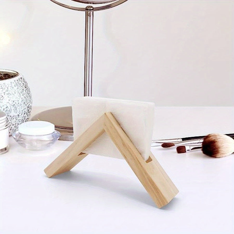 Suporte Triangular para Guardanapos e Lenços de Cozinha em Madeira Maciça Estilo Nórdico, um Organizador de Mesa Triangular com Acabamentos Naturais, Adequado para Guardar Guardanapos e Lenços de Cozinha em Casa, e Como uma Decoração Elegante para Mesa de Jantar em Hotéis