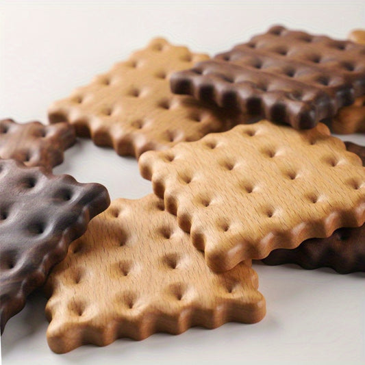 Conjunto de 3 peças, biscoitos criativos, porta-copos de madeira maciça, almofadas de isolamento térmico, para canecas, xícaras de café, almofadas antiderrapantes, porta-copos simples, porta-copos de madeira maciça