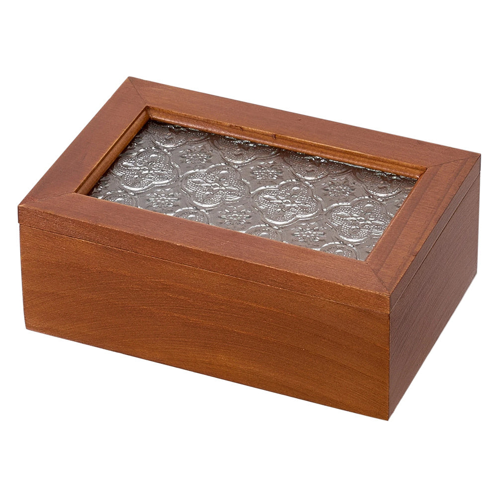 1 peça Caixa de Joias Decorativa Vintage de Madeira Maciça, Caixa de Armazenamento Multiuso para Bugigangas com Tampa de Vidro de Flor de Macieira Silvestre, Organizador de Mesa, Armário, Recipiente para Acessórios Diversos, Caixa de Exibição para Artesanato, Caixas de Presente para Dia dos Namorados e Páscoa, Decoração para Casa e Escritório