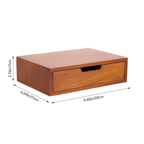 1peça Armário de armazenamento multifuncional de madeira vintage | Organizador de gaveta de mesa com 1-5 camadas para seleção | Perfeito para joias, armazenamento de escritório e quarto | Caixa de exibição tradicional para sala de estar, estudo e escritório