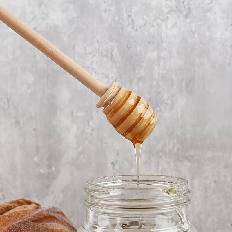 Colher de Mel com Cabo Longo, Perfeita para Mexer Mel, Xarope de Bordo, Marmelada ou Molho de Chocolate. Uma Ferramenta Reutilizável Ideal para Cozinhas Domésticas, Pequeno-Almoço e Como Lembrança de Festa para Casamentos e Aniversários, Também Adequada para Piqueniques Enquanto Minimiza.